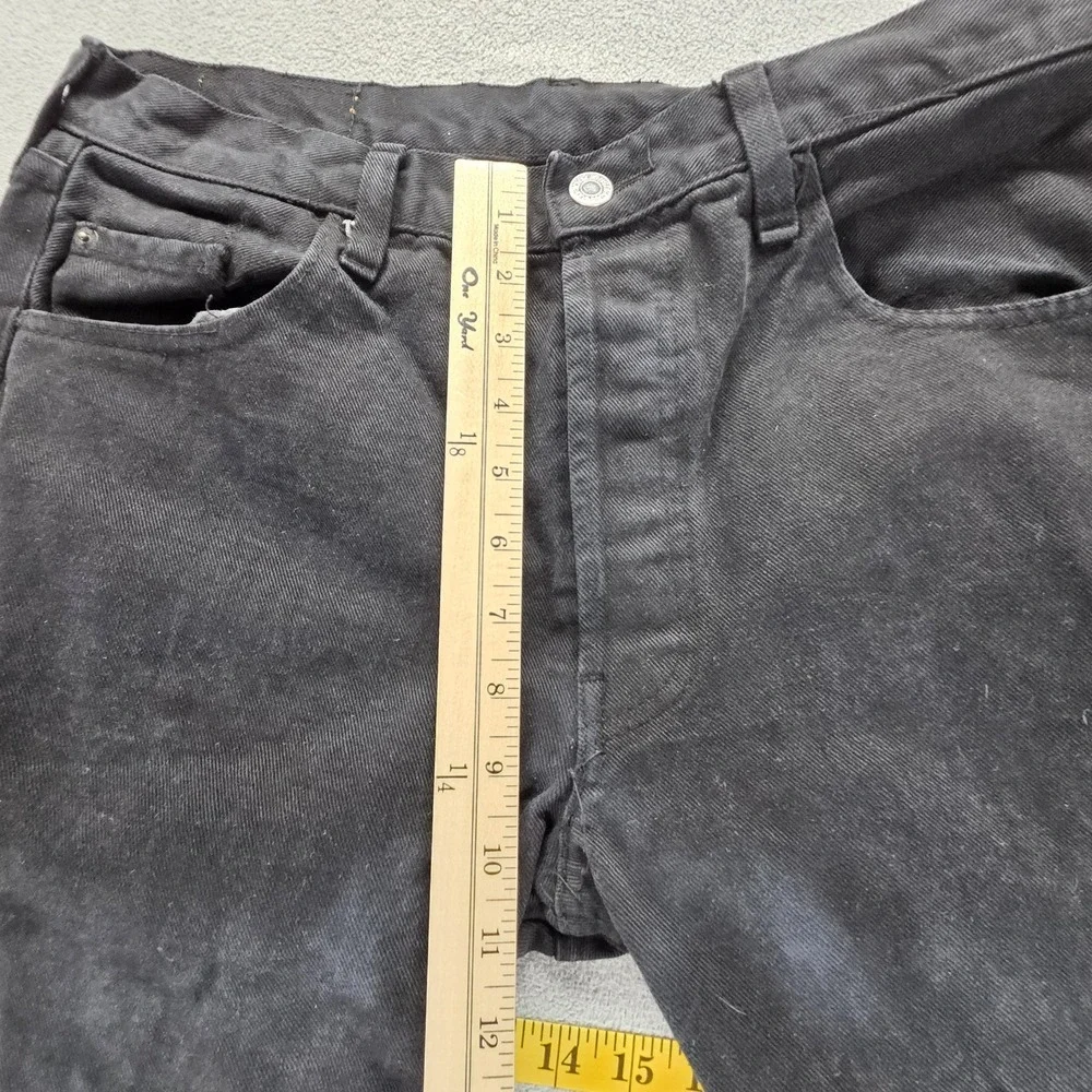 Vintage‎ Levis 501 Jeans Mens Black Straight Button Fly Made in USA Fits 30x32